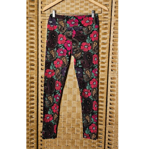 LuLaroe Floral Paisley Leggings OS - Picture 2 of 3